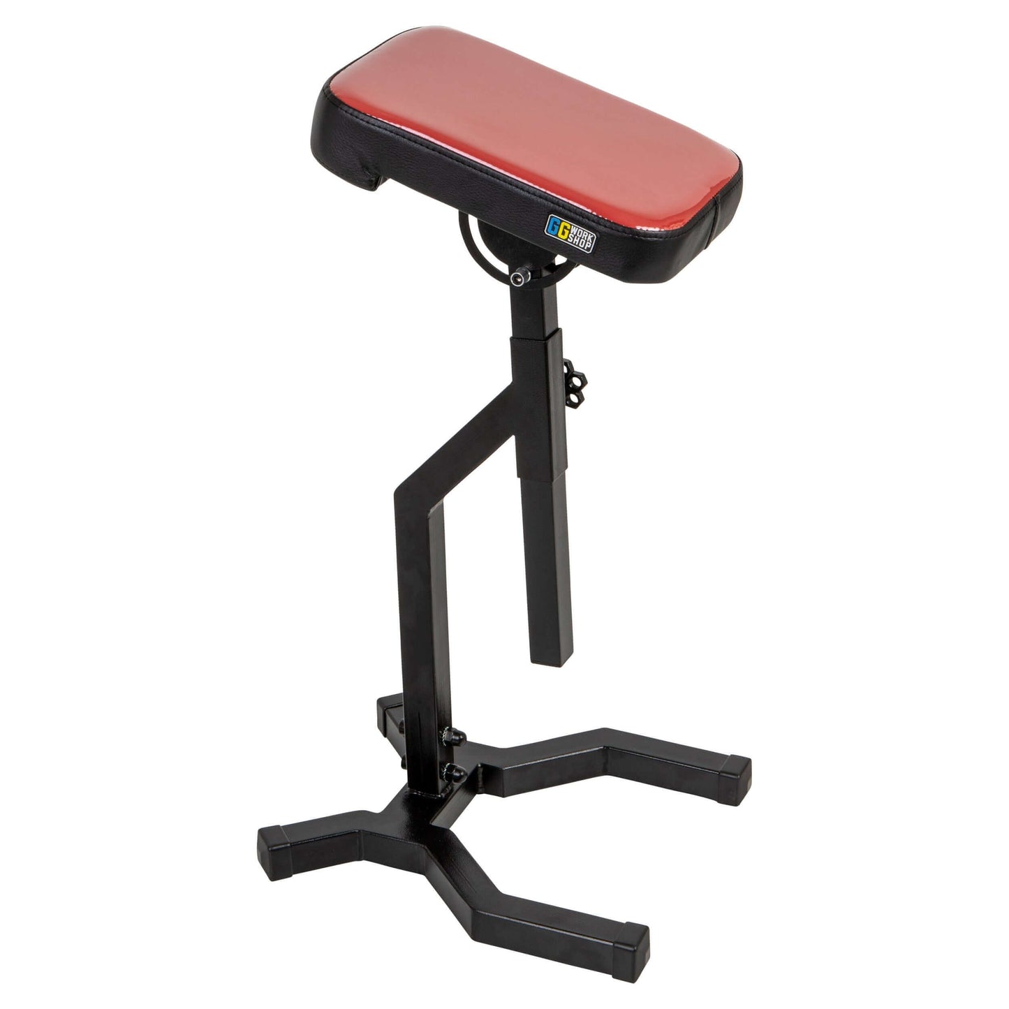 Adjustable tattoo armrest with red vinyl tattoo pillow for clients, durable and ergonomic armrest for tattoo, customized tattoo pillow set.