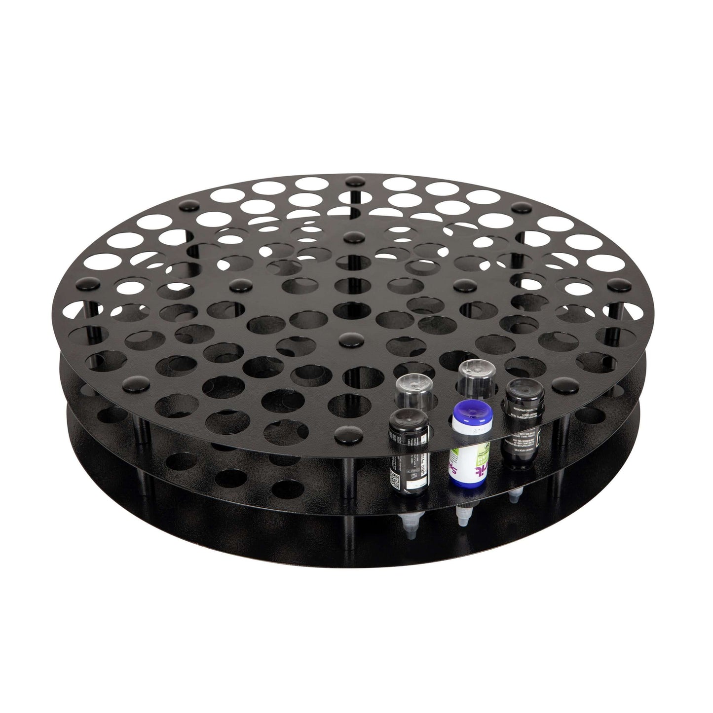 Tattoo Ink Wheel Rotary Rack by GG Workshop - Wall-mounted spinning rack with capacity for 96 tattoo ink bottles, neat and space-saving design