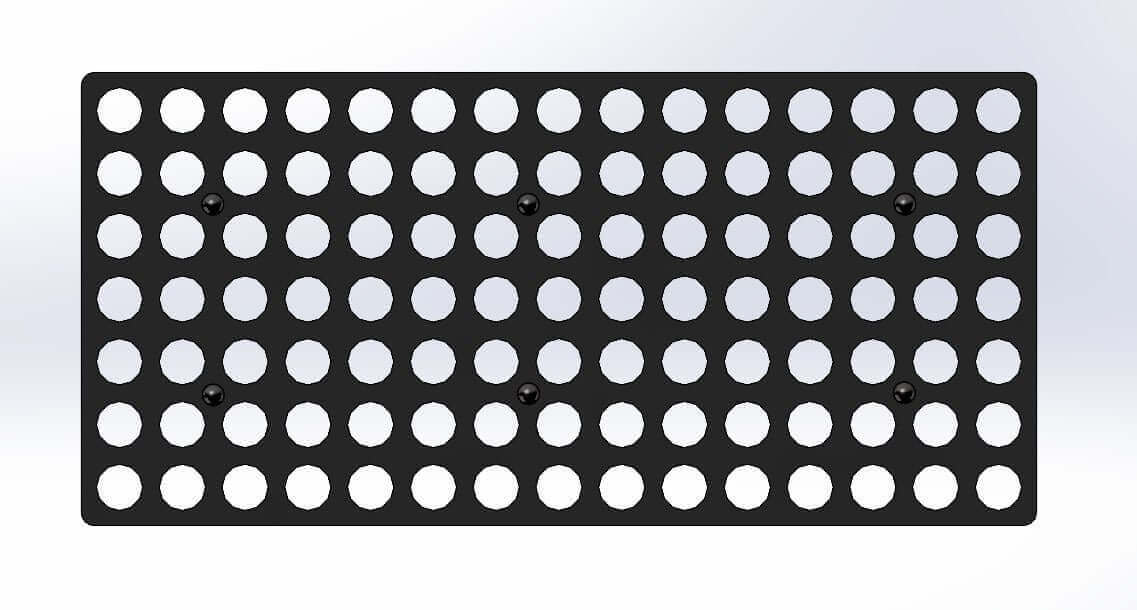 Deluxe Tattoo Ink Bottle Holder with 105 holes for 1 or 2 oz ink bottles, black durable design, enhances tattoo workstation organization.