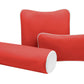 Red vinyl tattoo pillow set including armrest for tattoo, tattoo pillow pack, and customized tattoo pillows for clients.