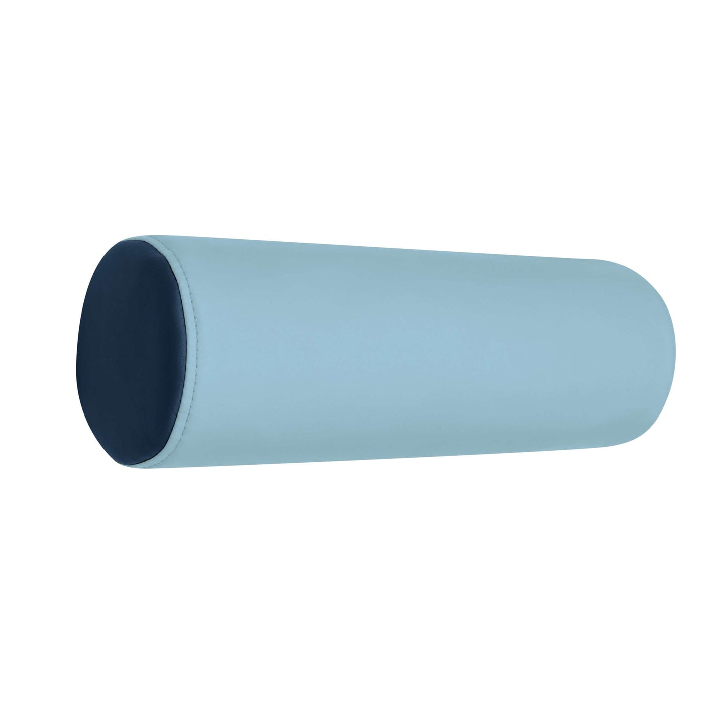 Vinyl tattoo pillow for clients, blue customizable tattoo armrest, round tattoo pillow set, comfortable armrest for tattoo sessions.