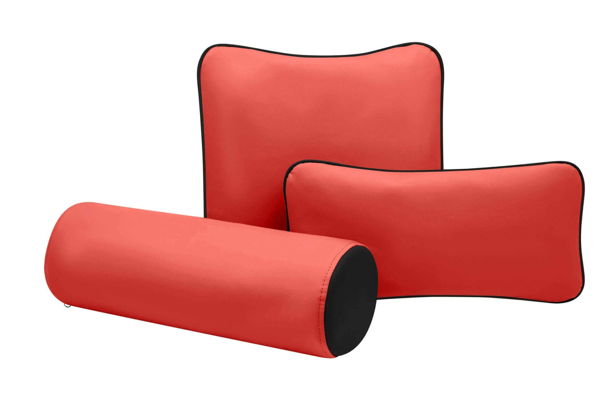 Vinyl tattoo pillow set with customized red tattoo armrests for client comfort, including a tattoo armrest and tattoo arm rests pack.